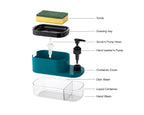 Leawall 3-in-1 Soap Dispenser with Sponge Holder – Bathroom Liquid Soap Pump for Kitchen Sink handwash