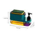 Leawall 3-in-1 Soap Dispenser with Sponge Holder – Bathroom Liquid Soap Pump for Kitchen Sink handwash