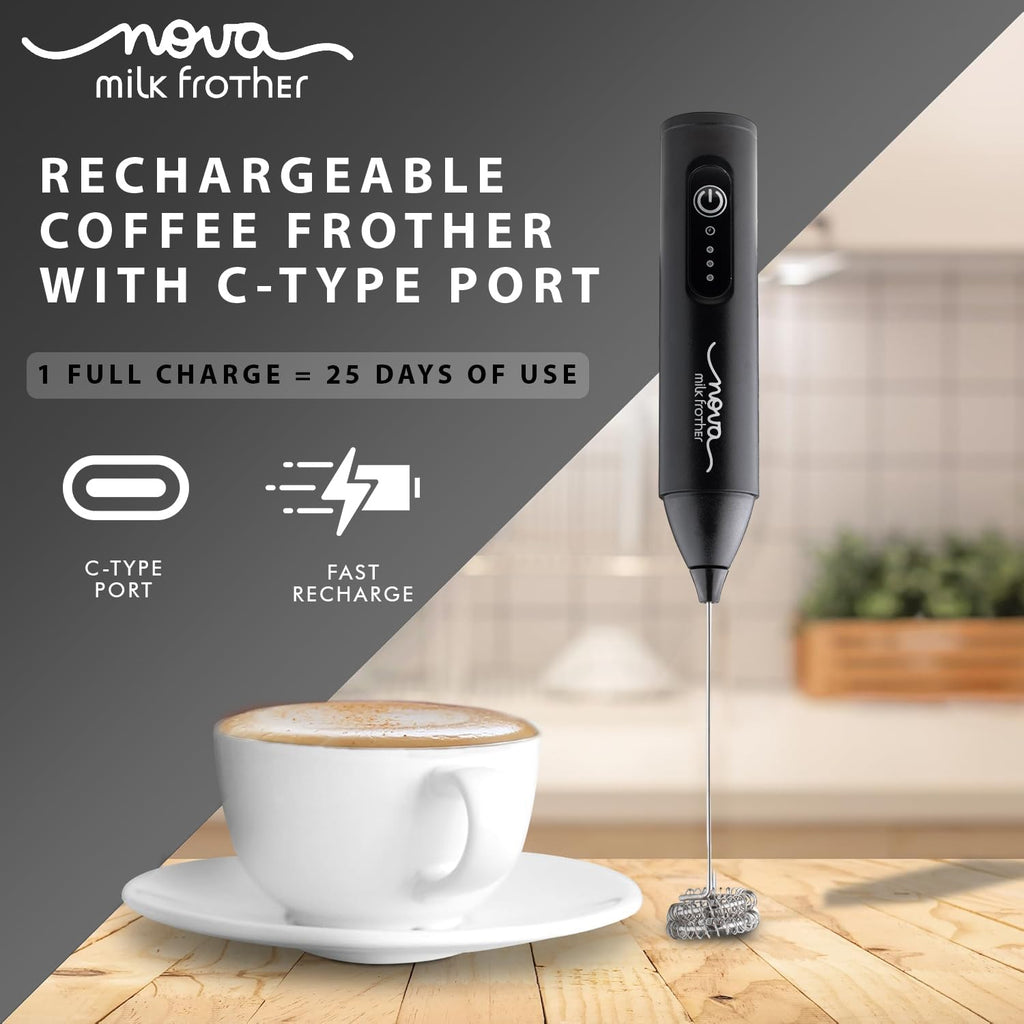 Coffee Frother Electric Rechargeable Coffee Maker Machine for Home Electric