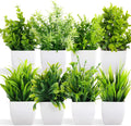 Artificial Potted Plants, Artificial Plastic Eucalyptus Plants Small Indoor Potted Houseplants, Small Faux Plants for Home Decor