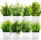 Artificial Potted Plants, Artificial Plastic Eucalyptus Plants Small Indoor Potted Houseplants, Small Faux Plants for Home Decor