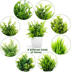 Artificial Potted Plants, Artificial Plastic Eucalyptus Plants Small Indoor Potted Houseplants, Small Faux Plants for Home Decor