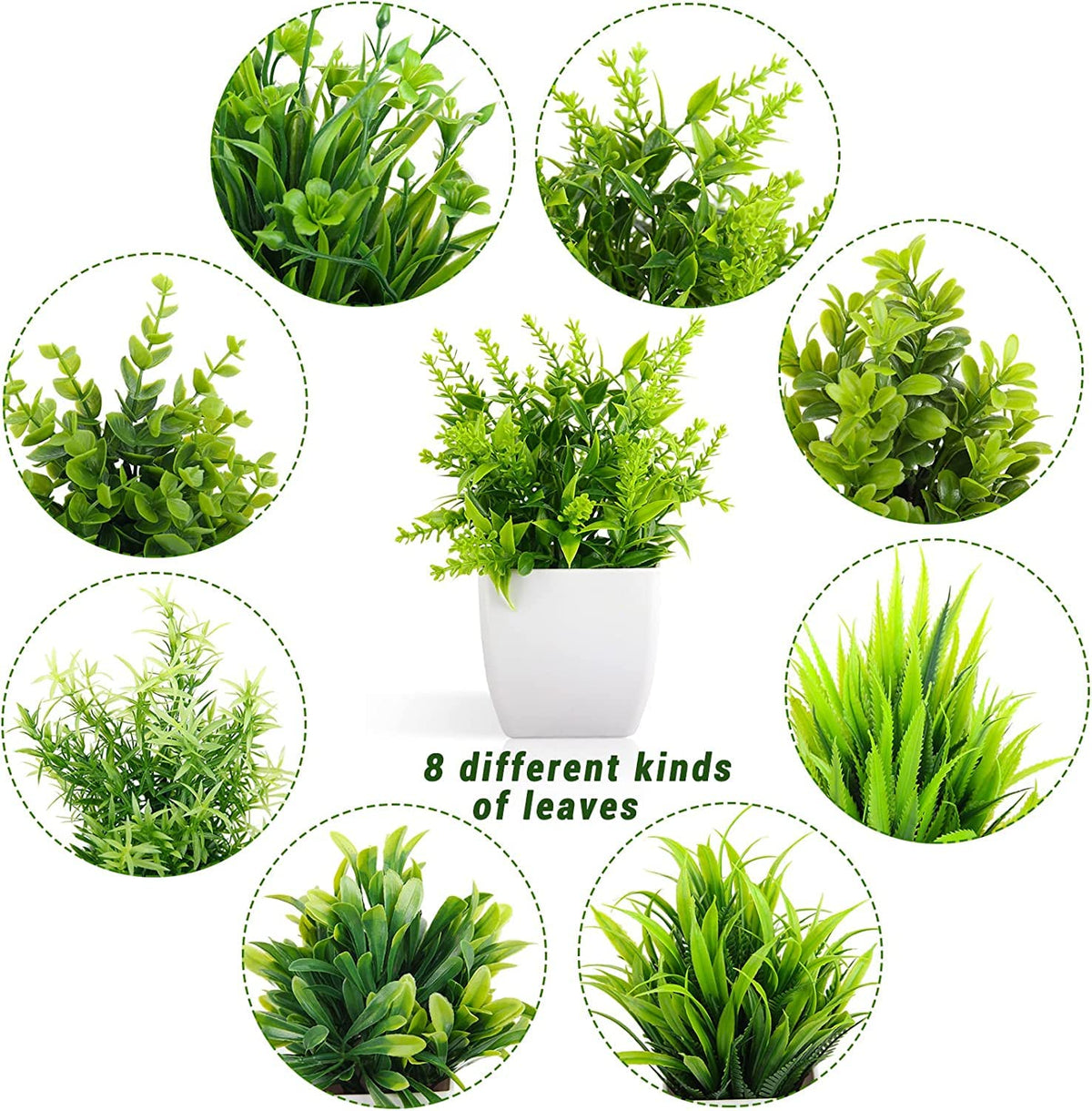 Artificial Potted Plants, Artificial Plastic Eucalyptus Plants Small Indoor Potted Houseplants, Small Faux Plants for Home Decor